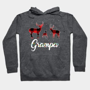 Grampa Reindeer Plaid Pajama Shirt Family Christmas Hoodie